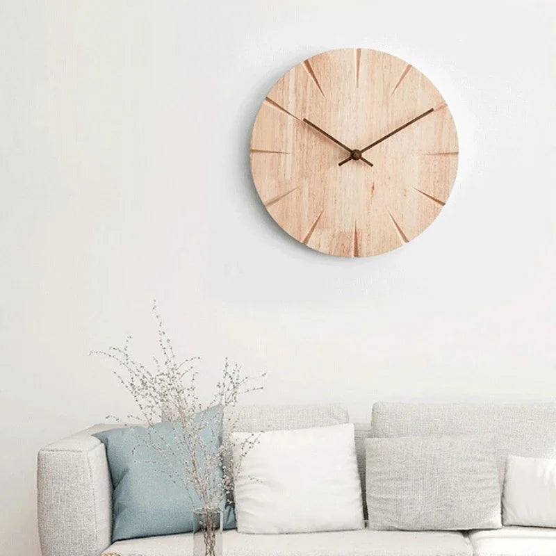 Nordic Solid Wood Silent Wall Clock