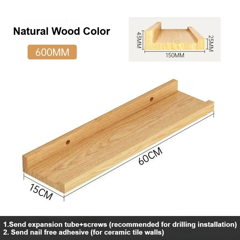 Wooden Floating Wall Shelf Storage Organizer