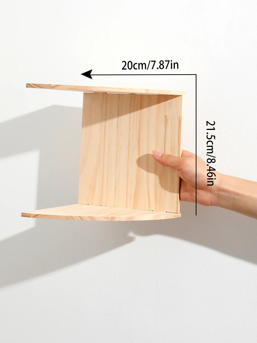 2-Tier Wooden Floating Corner Shelf