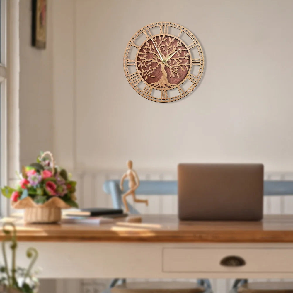 Tree of Life Wooden Wall Clock