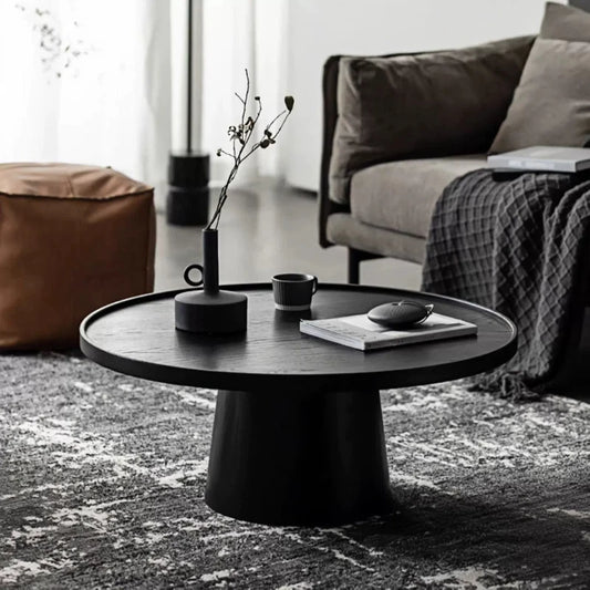 Minimalist Round Wood Coffee Table