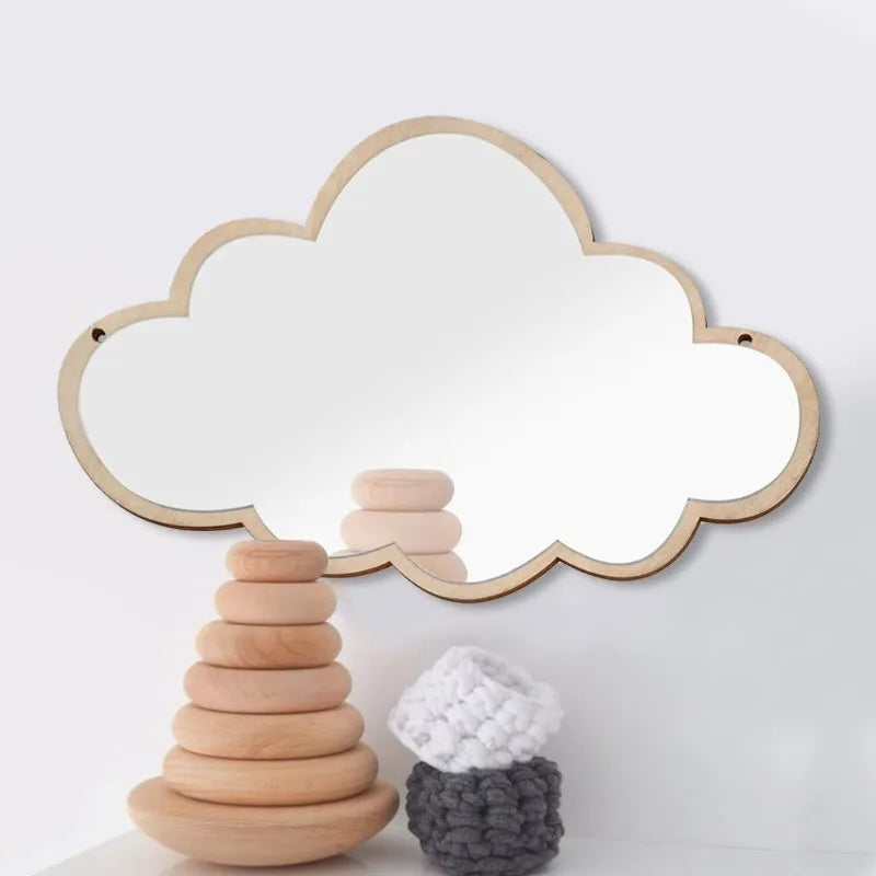 Cloud Wooden Kids Wall Mirror