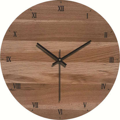 Minimalist Wood Grain Wall Clock