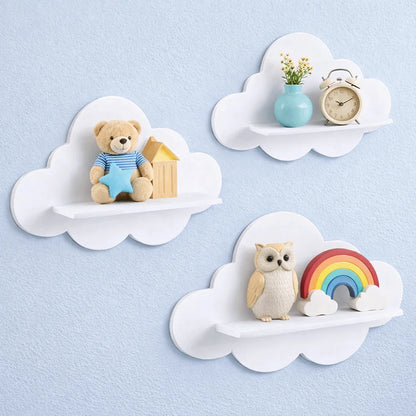 Modern Cloud Wooden Wall Shelf