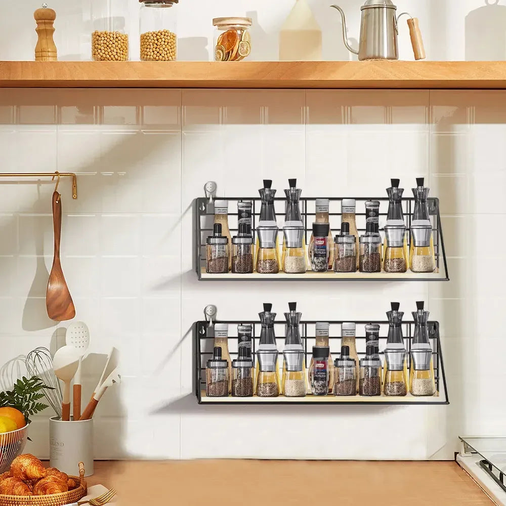 No-Drill Wooden Hanging Wall Shelf