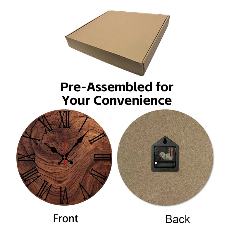 Wood Grain Round Wall Clock