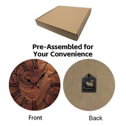 Wood Grain Round Wall Clock