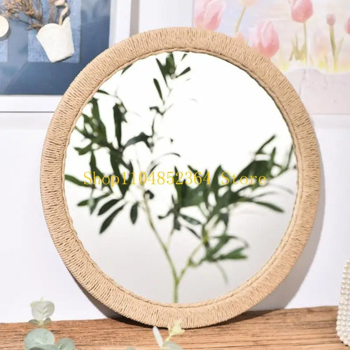 Handwoven Farmhouse Wall Mirror