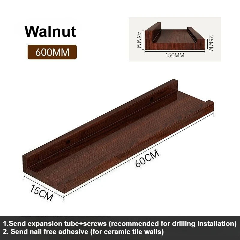 Wooden Floating Wall Shelf Storage Organizer