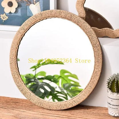 Handwoven Farmhouse Wall Mirror