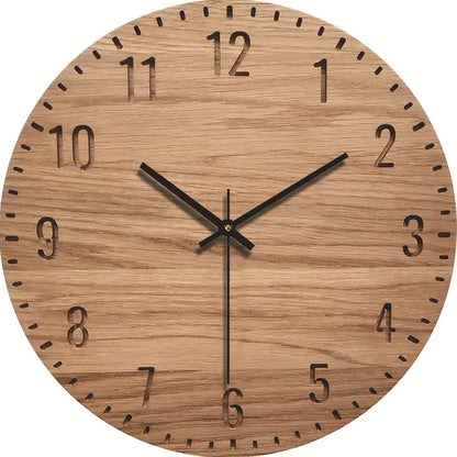 Minimalist Wood Grain Wall Clock