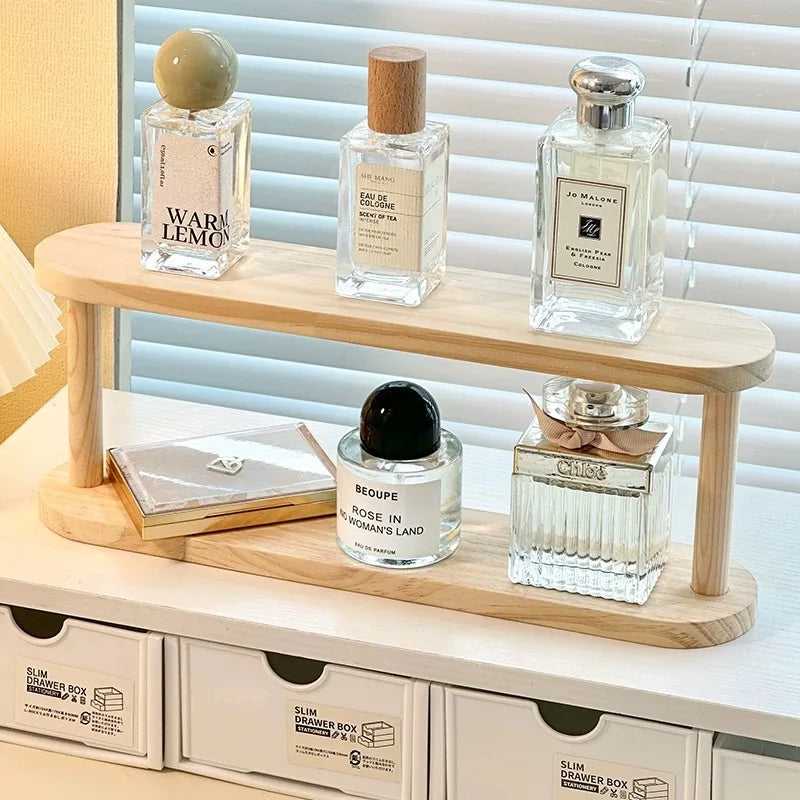 2-Tier Wooden Desktop Storage Shelf
