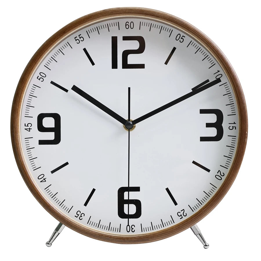 8-Inch Wooden Table & Wall Clock