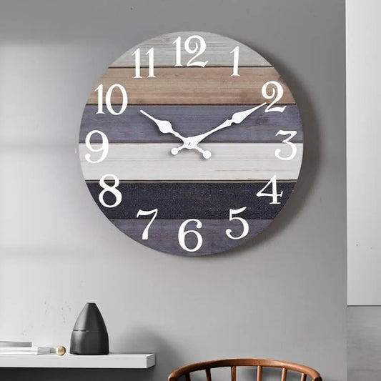 Rustic Wooden Number Wall Clock