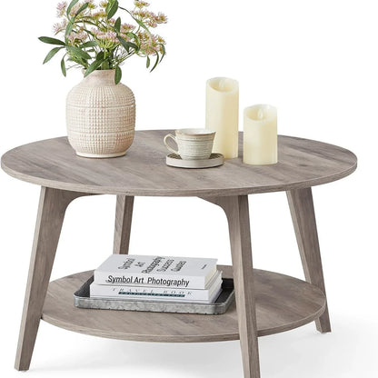 Multi-Tier Solid Wood Coffee Table
