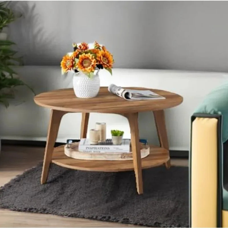 Multi-Tier Solid Wood Coffee Table