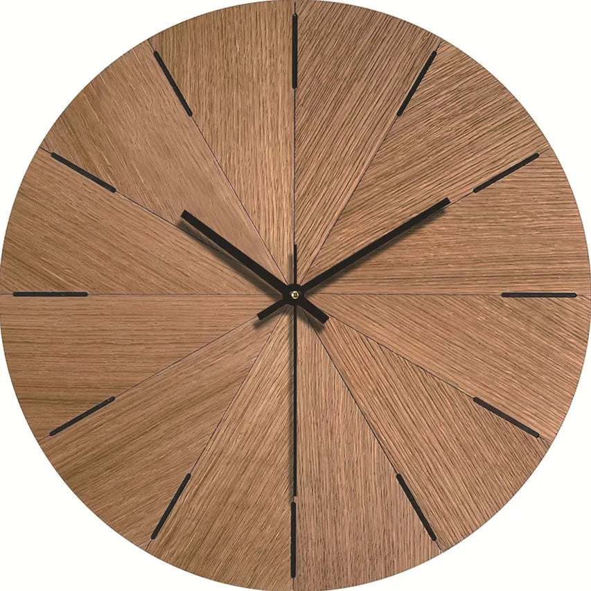 Minimalist Wood Grain Wall Clock