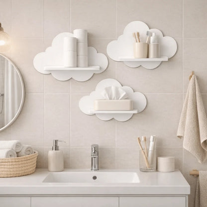 Modern Cloud Wooden Wall Shelf