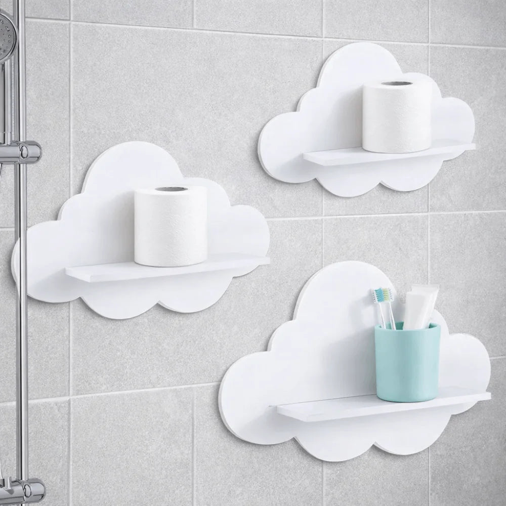 Modern Cloud Wooden Wall Shelf