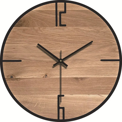 Minimalist Wood Grain Wall Clock