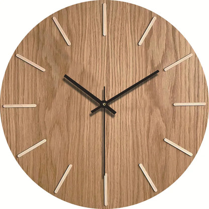 Minimalist Wood Grain Wall Clock