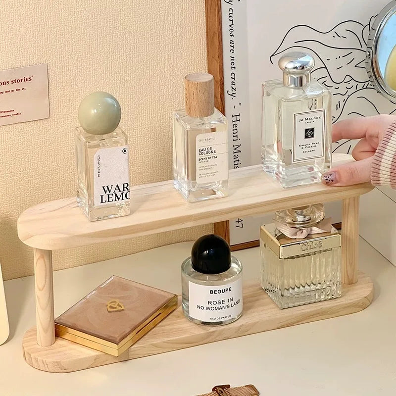 2-Tier Wooden Desktop Storage Shelf