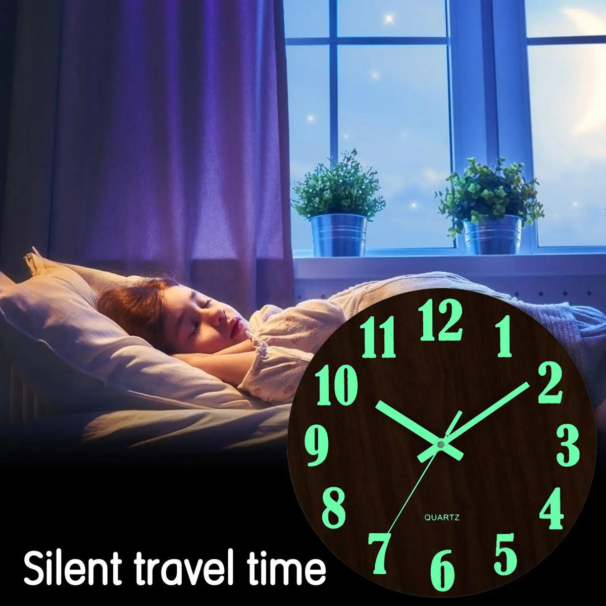 8-Inch Luminous Wooden Wall Clock