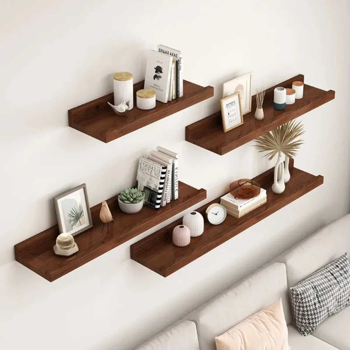Wooden Floating Wall Shelf Storage Organizer