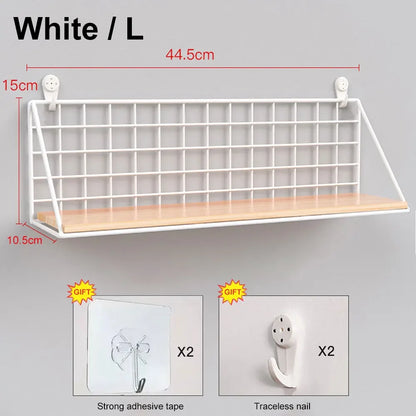 No-Drill Wooden Hanging Wall Shelf