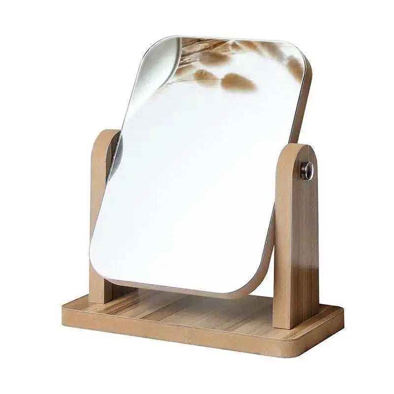 Wooden Rotating Vanity Mirror