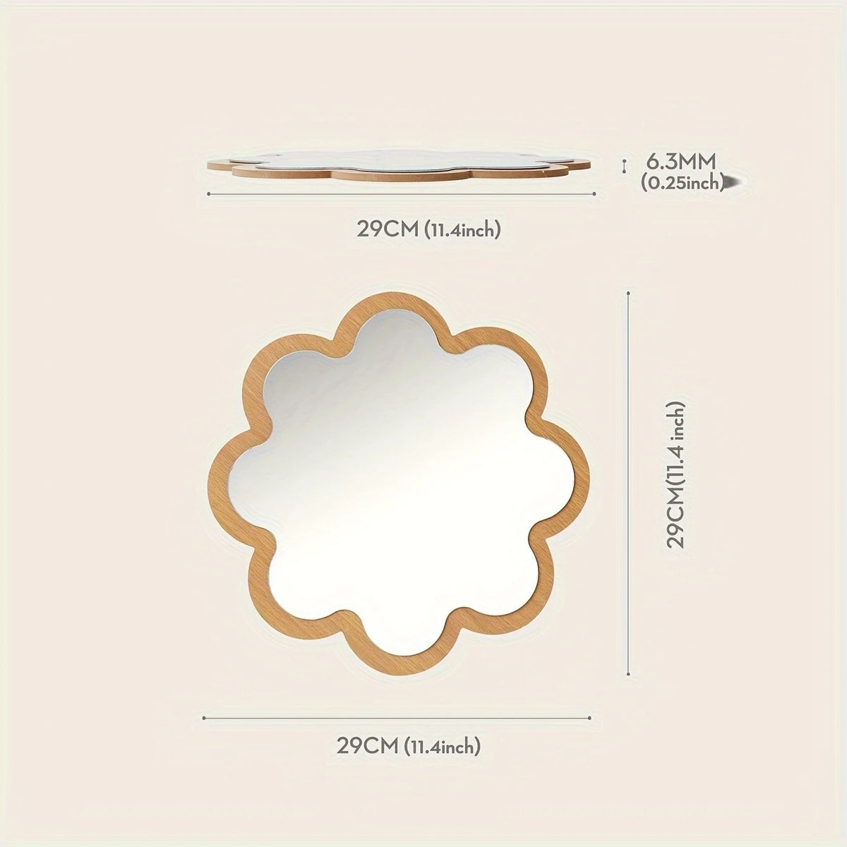 Wooden Acrylic Wall Mirror