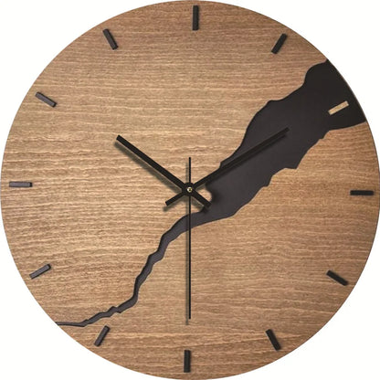 Minimalist Wood Grain Wall Clock