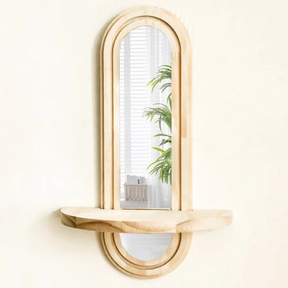 Boho Wooden Mirror Shelf
