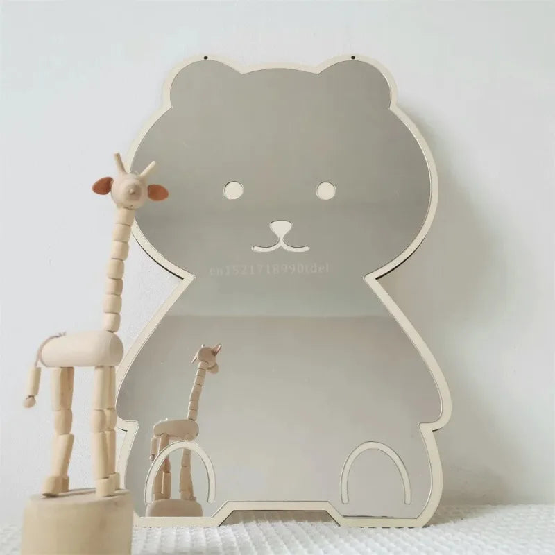 Cute Wooden Animal Wall Mirror