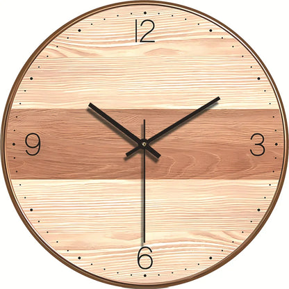 Minimalist Wood Grain Wall Clock