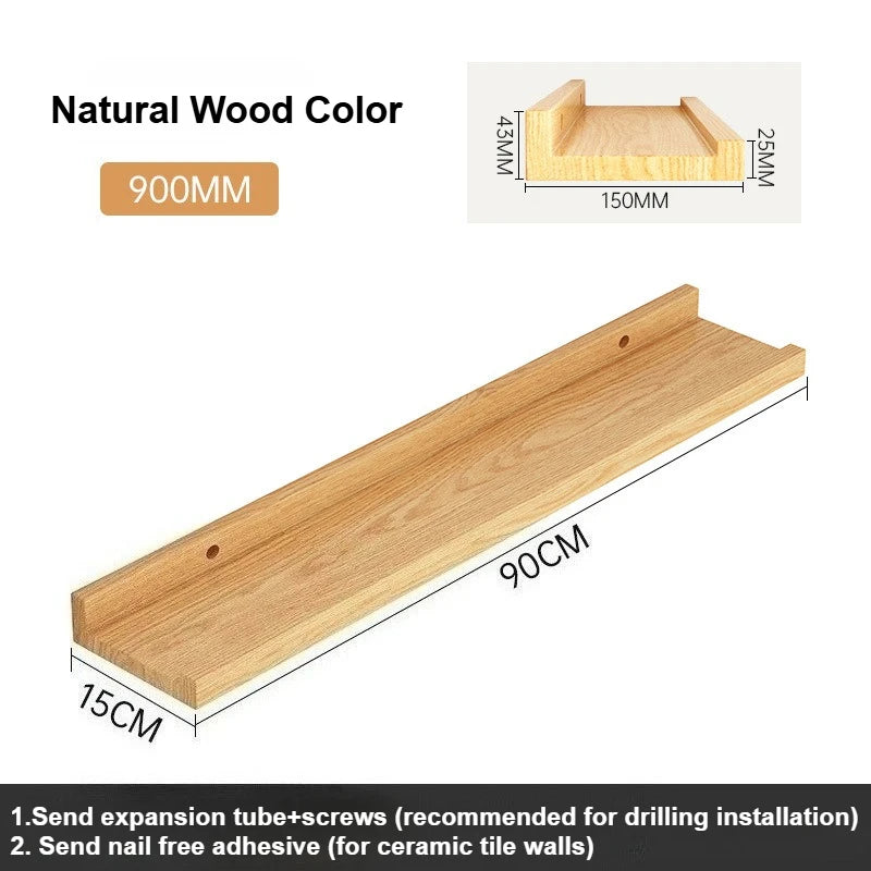 Wooden Floating Wall Shelf Storage Organizer