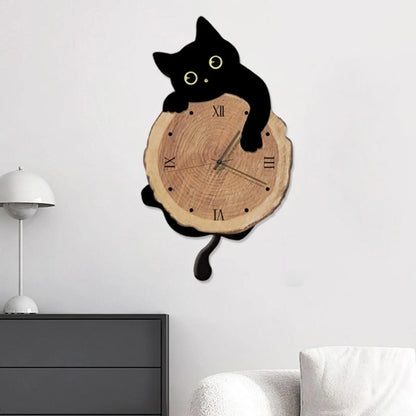 Cute Silent Wooden Wall Clock