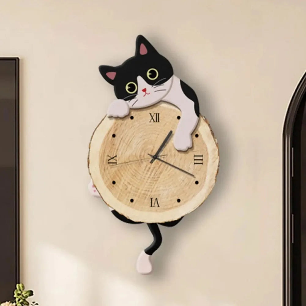 Cute Silent Wooden Wall Clock