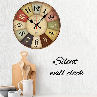 Farmhouse Rustic Wooden Wall Clock