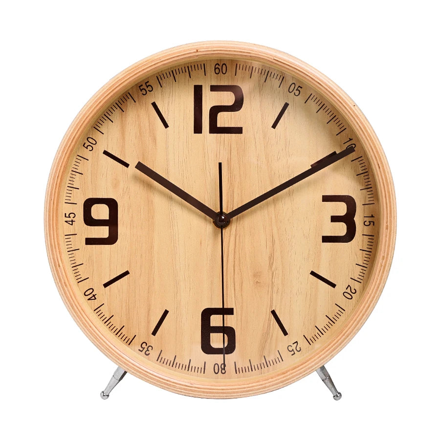 8-Inch Wooden Table & Wall Clock