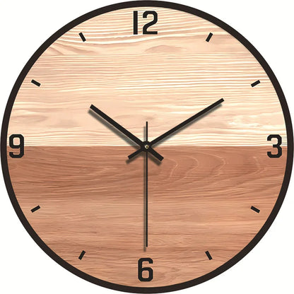 Minimalist Wood Grain Wall Clock