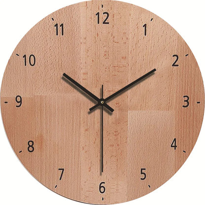 Minimalist Wood Grain Wall Clock