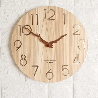 12-Inch Rustic Wooden Wall Clock