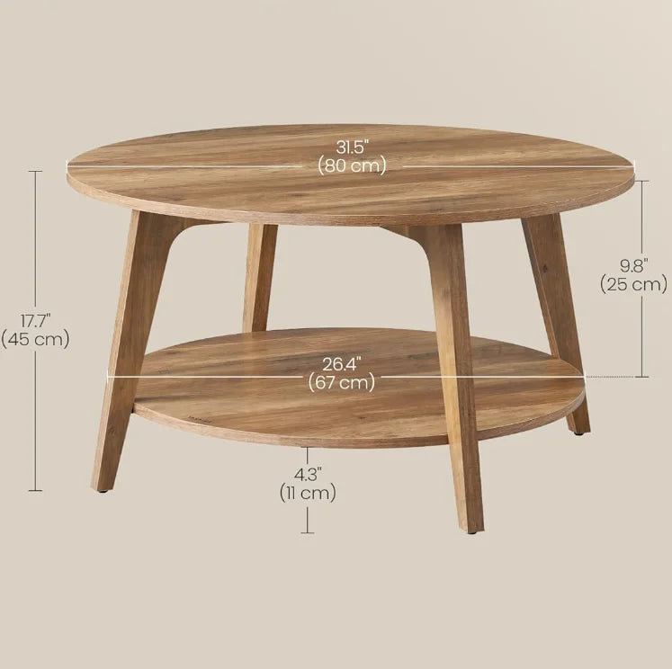 Multi-Tier Solid Wood Coffee Table