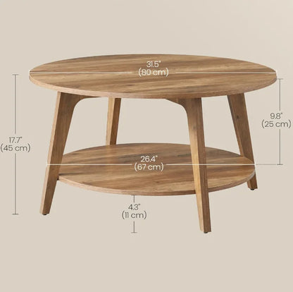 Multi-Tier Solid Wood Coffee Table