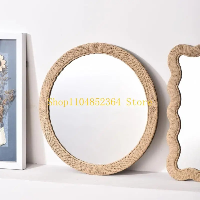 Handwoven Farmhouse Wall Mirror