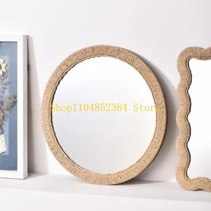 Handwoven Farmhouse Wall Mirror