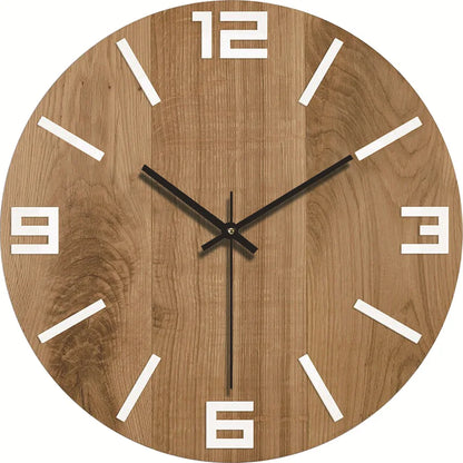 Minimalist Wood Grain Wall Clock