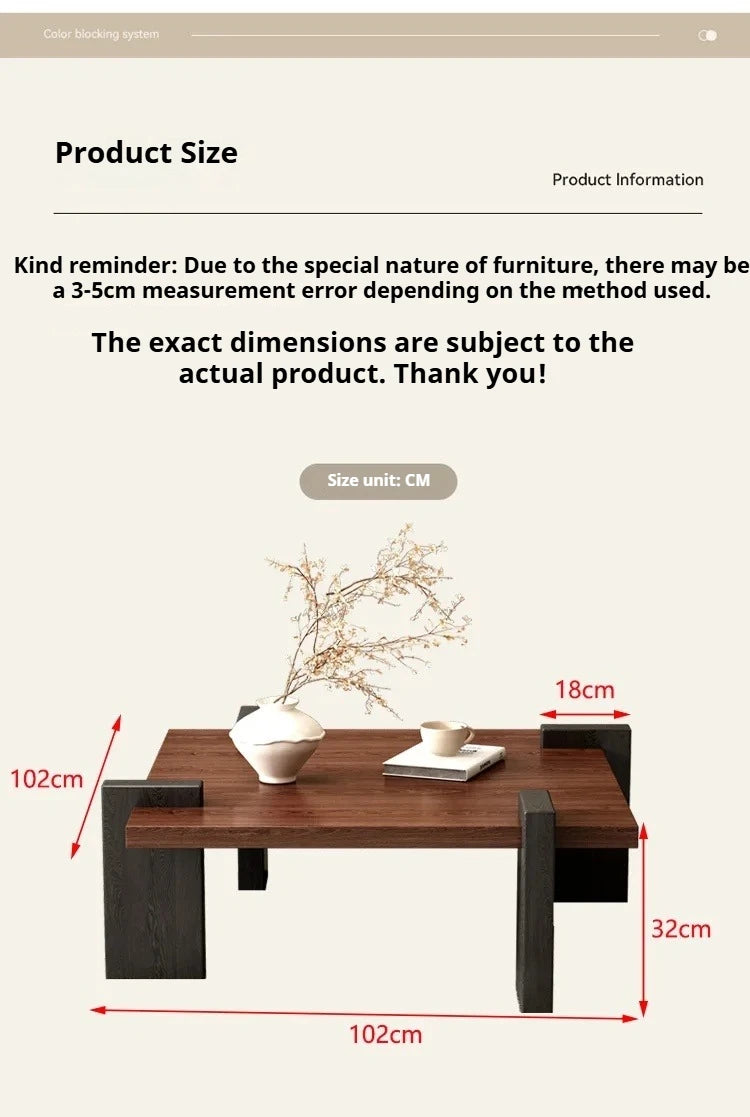 Nordic Rectangular Wood Coffee Table