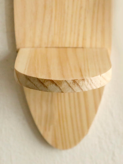Wooden Oval Floating Wall Shelf